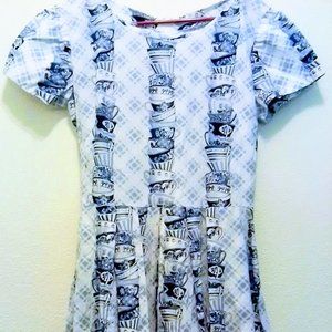 💥SIX IMPOSSIBLE THINGS-Misses Size 5/6 CosPlay Alice In Wonderland Teacup Dress